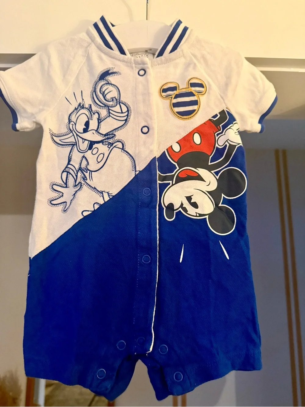 Disney Baby Mickey and Donald Romper Sz 6-9 Months